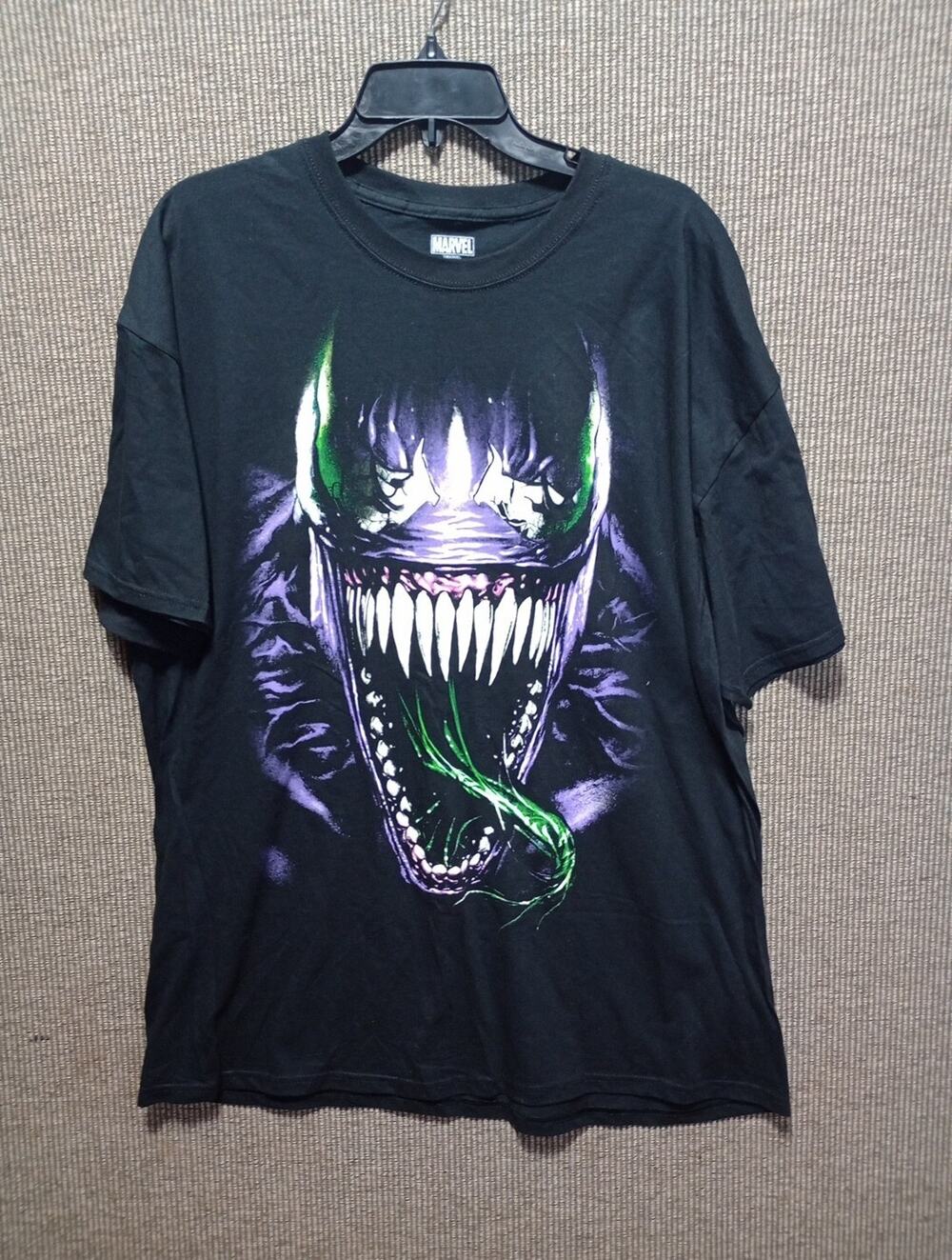 Vtg Tee Shirt 2000s Marvel Venom Large Face Print Size 2X